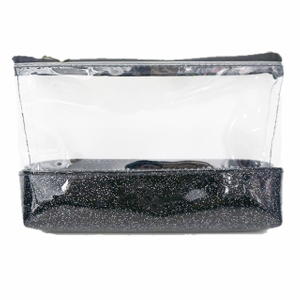 حقيبة مستحضرات التجميل ذات الفرشاة الجلدية الشفافة 